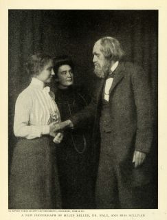 1902 Print Deaf Helen Keller Dr. Hale Anna Sullivan Portrait Edwardian