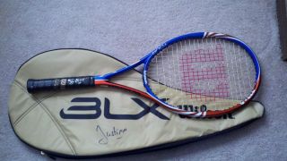 JUSTINE HENIN Autographed Tennis Racquet and Case