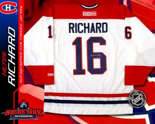 Montreal Canadiens Henri Richard Signed White CCM Jersey