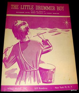 The Little Drummer Boy 1958 Christmas Art Music Sheet