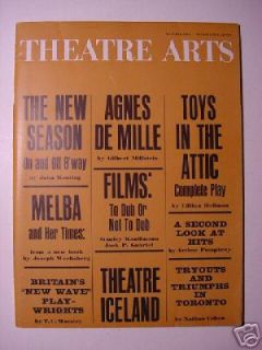 Theatre Arts October 1961 T C Worsley Lillian Hellman