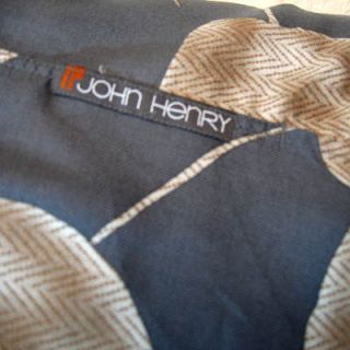 John Henry Rayon Hawaiian Shirt Mens M