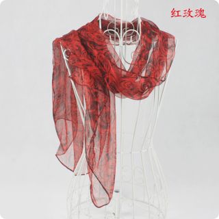 Fast Ship 100 Silk Hand Painted Scarf Red Rose
