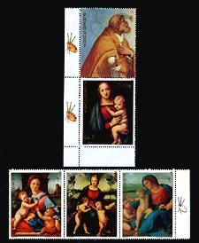 paraguay sc 2058 59 painting stamps raphael madonna painting set of