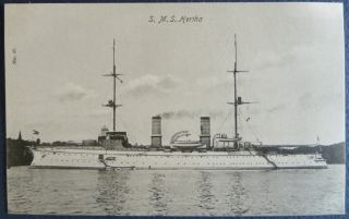 Hertha German Navy Protected Cruiser Postard 1910