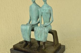 Henry Moore King and Queen Bronze Sculpture Signed Collectoe Edition