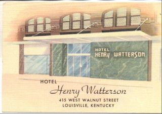 JW123 Hotel Henry Watterson Louisville Kentucky KY
