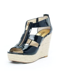 MICHAEL Michael Kors Damita Wedge, Black Patent Leather   Neiman