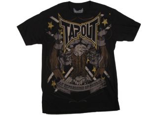 Mens Tapout Hazard T Shirt Black Shirt Tee Bald Eagle Logo Silkscreen