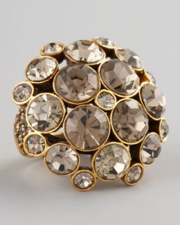 Oscar de la Renta Crystal Cluster Ring, Gray   