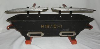  60s 70s Cast Iron Outdoor Large Double Hibachi or Grill UnUsed Perfect
