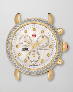 Michele CSX 36 Diamond Bezel Watch Head, Two Tone   
