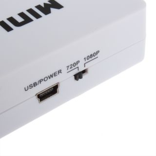 US Plug AV CVBS Composite RCA to HDMI Video Converter Adapter 1080p or