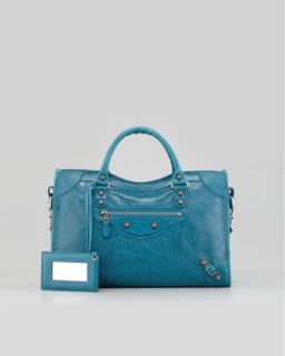 V17N8 Balenciaga Giant 12 Rose Golden City Bag, Blue