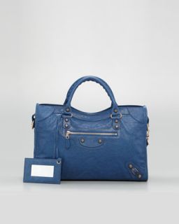 Balenciaga Giant 12 Rose Golden City Bag, Blue Cobalt   
