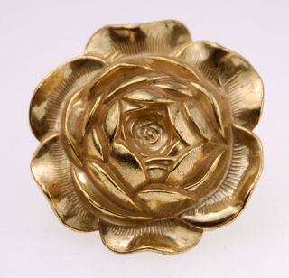Miriam Haskell Vintage Rose Brooch Pin 3 Dimensional Design Designer
