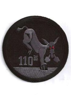 USAF Patch 110th BOMB SQUADRON, B 2 SPIRITS, Black & Gray (REVISED)