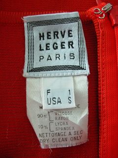 Herve Leger vintage original made in France red ochre bandage dress S