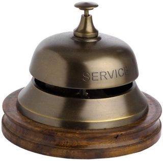 Brass Antique Finish Service Bell   BNIB Shop/Hotel/Reception
