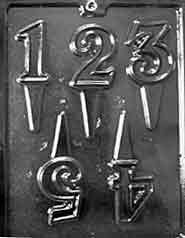 NUMBER 1   5 CAKE TOPPERS CHOCOLATE CANDY MOLD: Kitchen
