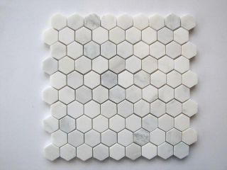 Honed Marble Hexagon Mosaic Tile Backsplash Border
