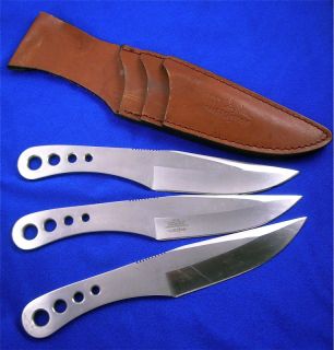Classic Hibben Throwing Knife Set with Leather Sheath