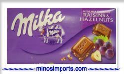 Chocolate MILKA w Raisins Hazelnuts 5 Pack