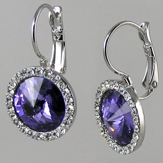 Tanzanite Purple Celebrity Inspired Leverback Earrings