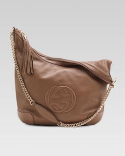 Soho Leather Chain Strap Shoulder Bag, Brown