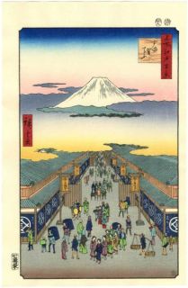 HIROSHIGE Japanese Woodblock Print 100 VIEWS OF EDO FUJI CLOUDS