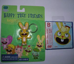 new Happy Tree Friends Blood Sample DVD & Cuddles key chain toy figure