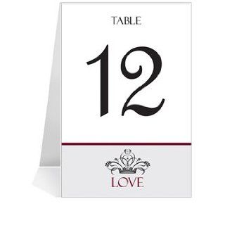 Wedding Table Number Cards   Monogram Dove Grey Crown #1