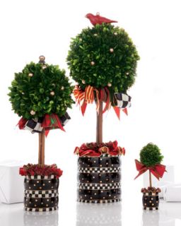 MacKenzie Childs Courtly Check Holiday Topiaries   