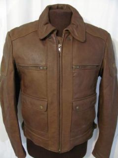 Vintage Hein Gericke Brown Leather Motorcycle Jacket 44 L