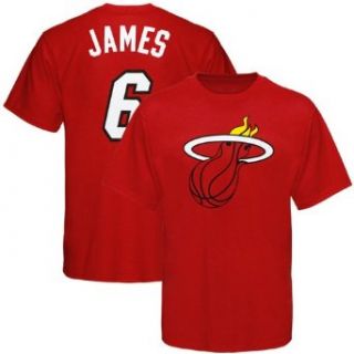  Lebron James S/S Player Name And Number Tee (Red, Large) Clothing
