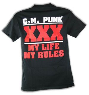 Cm Punk Straight Edge Hardcore My Life Rules T Shirt