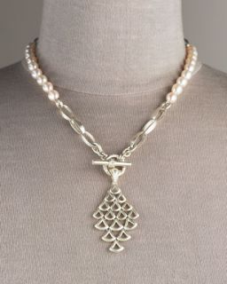 Slane Jewelry Silver Chain Pearl Necklace   