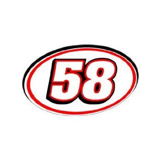 58 Number   Jersey Nascar Racing Window Bumper Sticker : 