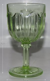 Hocking Colonial Knife and Fork Green Water Goblet
