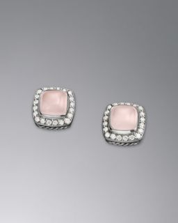 Y0S5F David Yurman Petite Albion Earrings, Pink Chalcedony