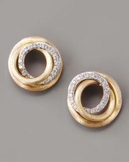 Marco Bicego Jaipur Diamond Link Stud Earrings   