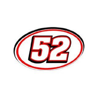 52 Number   Jersey Nascar Racing Window Bumper Sticker : 