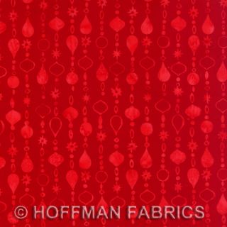 Hoffman Bali Batik Christmas: Cherry Ornaments fabric quilt YARD