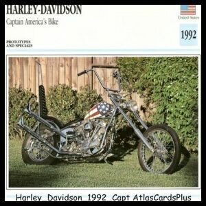 Motorcycle Card 1992 Harley Davidson Captain America