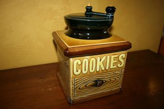 Vintage Coffee Mill Grinder Cookie Jar Japan Ceramic