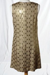 Helene Berman London Golden Metallic Sleeveless Evening Cocktail Dress