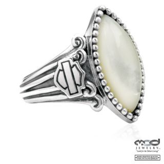 Harley Davidson Mother of Pearl Ring Sz 7 HDR0283 7