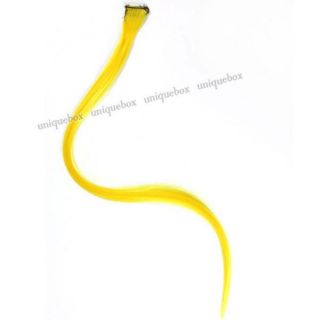  Yellow Color 1pcs R Hair Extensions Clip in Synthetic Fiber 22