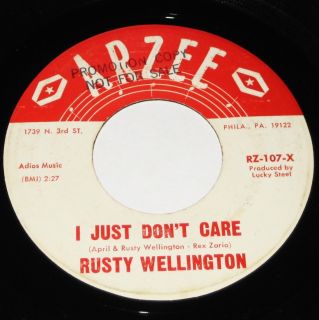 Rusty Wellington I Just DonT Care Poor Little Me Arzee Promo 7 Vinyl
