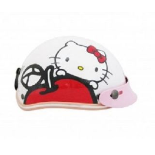 Hello Kitty Kids Motor Bike Helmet Harley Apple Pink White Hotpink